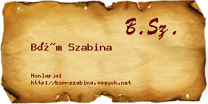 Böm Szabina névjegykártya